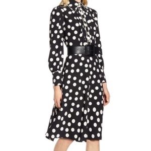 Halogen Black Ivory Polka Dot Dress Size 10